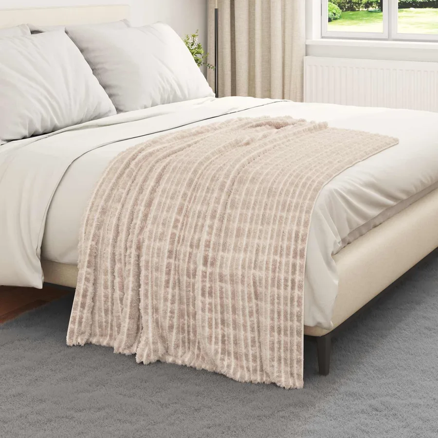 Couvertures à jeter 6 pcs Beige 150 x 130 cm Toison - 3