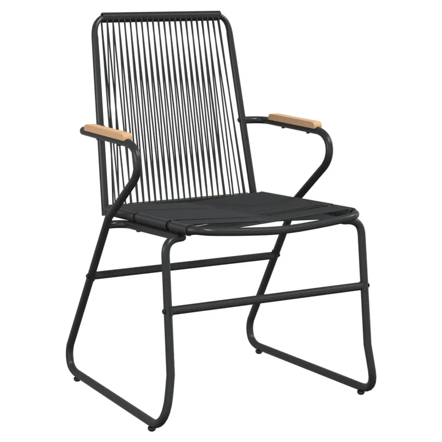 Ensemble à manger de jardin 5 pcs Noir Rotin PVC - 5