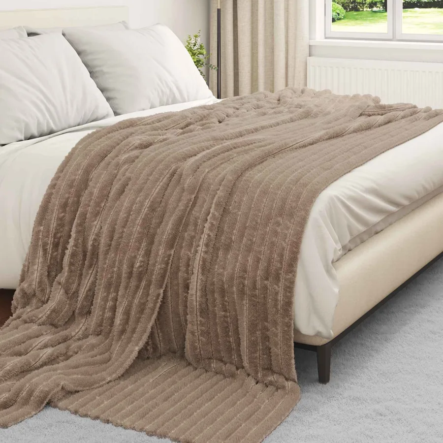 Jeté Camel 240 x 220 cm Toison - 3