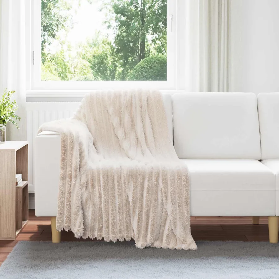 Couvertures à jeter 6 pcs Beige 150 x 130 cm Toison
