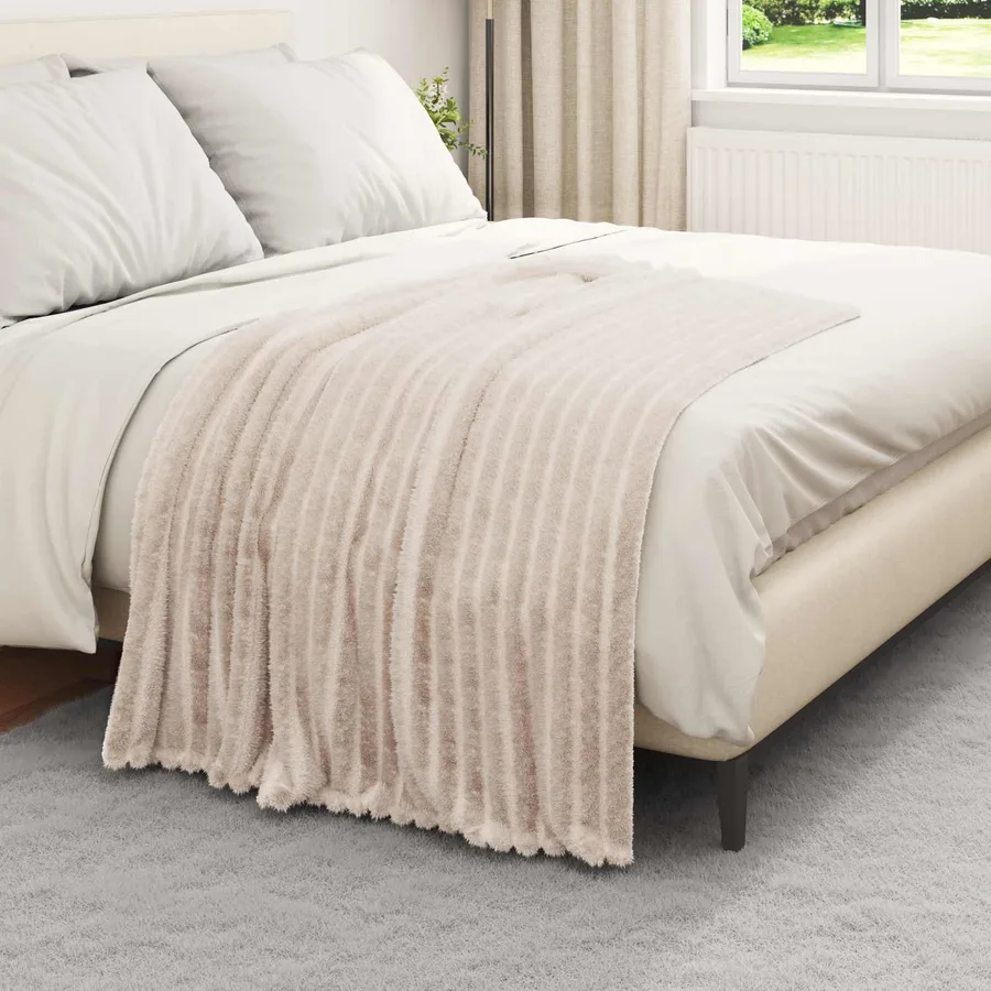 Couvertures à jeter 6 pcs Beige 150 x 130 cm Toison - 3