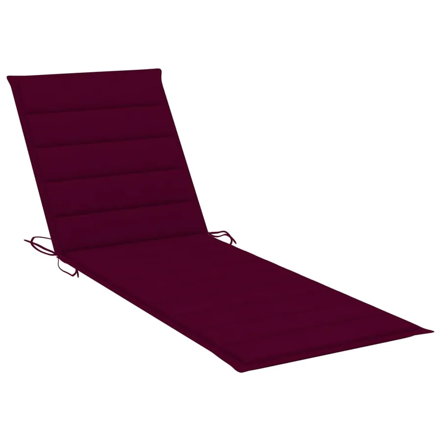 Chaise longue avec coussin bordeaux Bois de pin imprégné - 4
