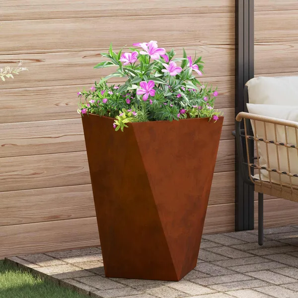 Jardinière Rouillé 50 x 50 x 75 cm Acier patiné