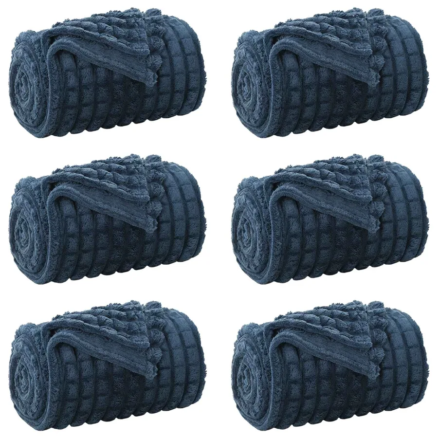 Couvertures à jeter 6 pcs Bleu marine 150 x 130 cm Toison - 2