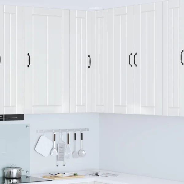 Cabinet d'angle mural LUCCA Blanc brillant 57 x 57 x 100 cm