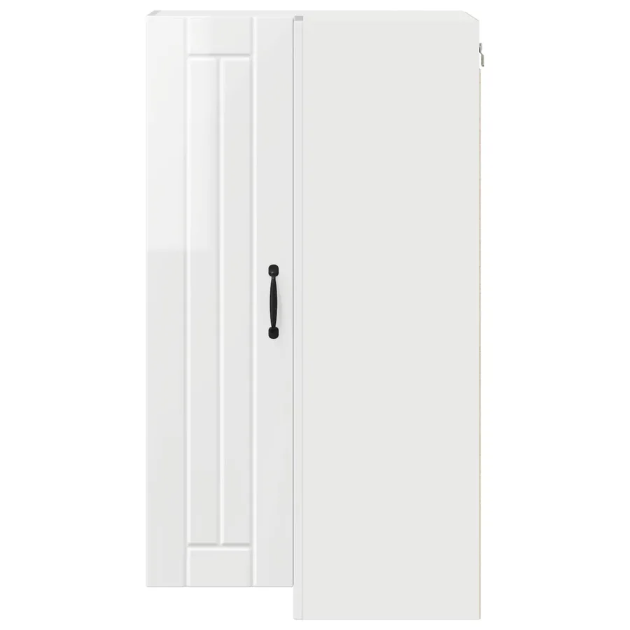 Cabinet d'angle mural LUCCA Blanc brillant 57 x 57 x 100 cm - 6