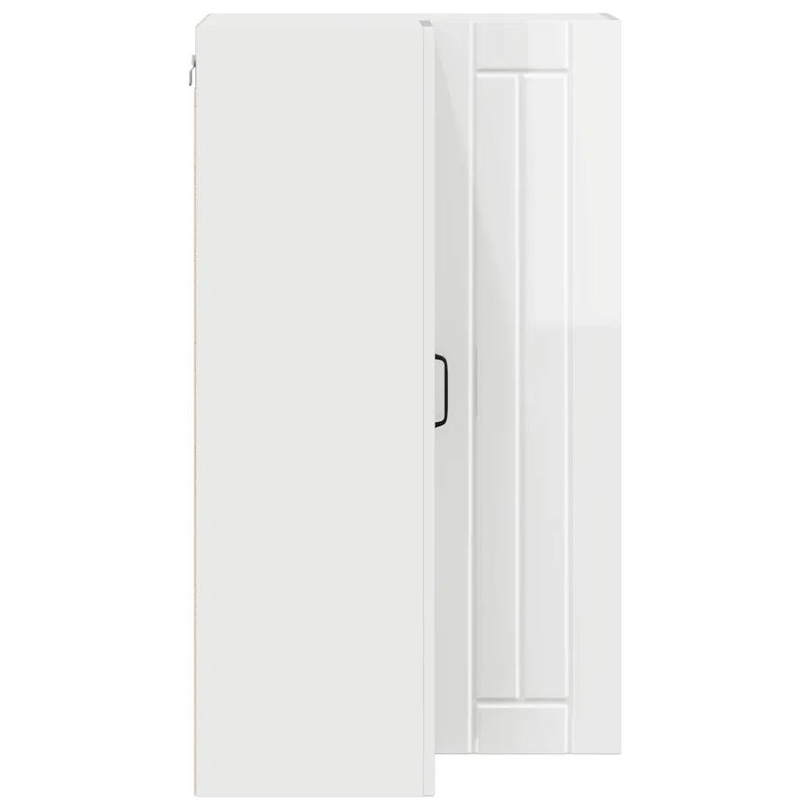 Cabinet d'angle mural LUCCA Blanc brillant 57 x 57 x 100 cm - 7