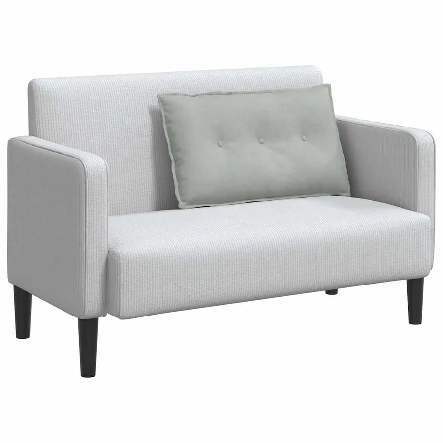 Coussin de Dos Gris clair 80 x 50 cm Tissu en velours côtelé - 3