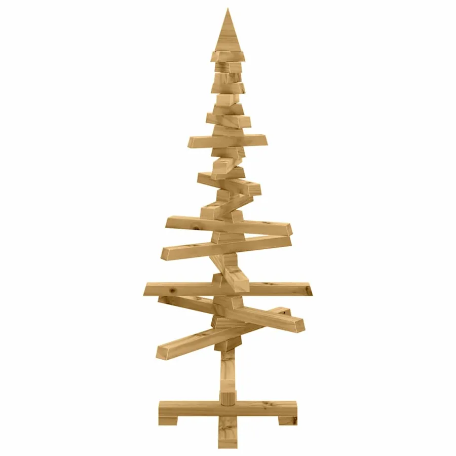 Arbre de Noël en bois Marron 90 cm Bois massif en pin - 5