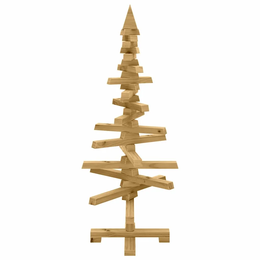 Arbre de Noël en bois Marron 90 cm Bois massif en pin - 7