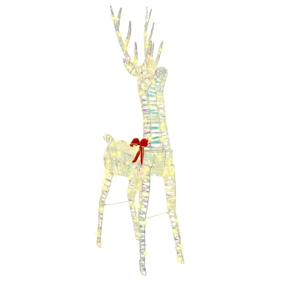 Traîneau tiré par un renne Blanc chaud 70 x 26 x 129 cm PET - 6