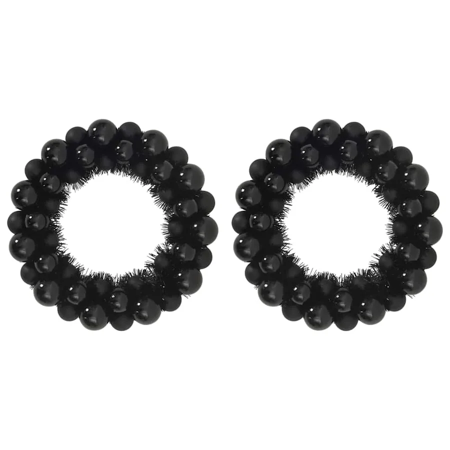 Couronnes de Boules de Noël 2 pcs Noir 33 x 33 x 7 cm - 2