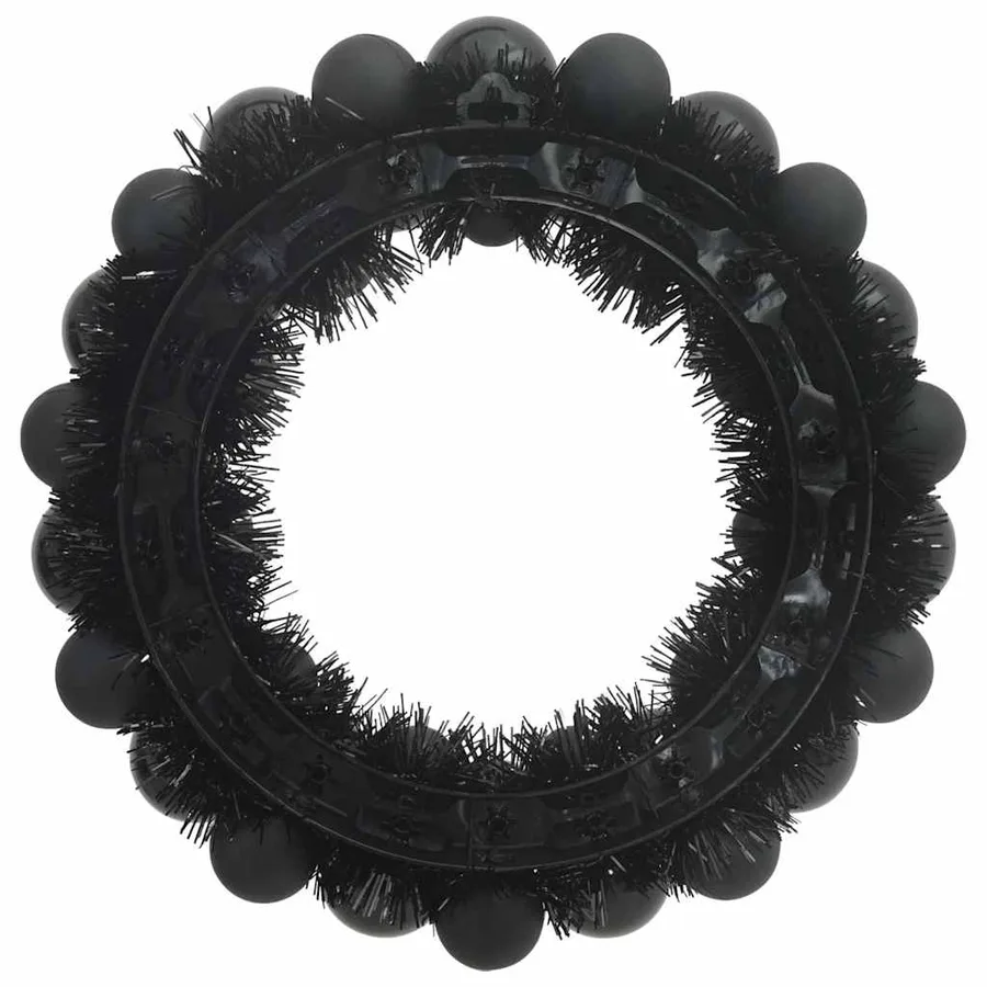 Couronnes de Boules de Noël 2 pcs Noir 33 x 33 x 7 cm - 5