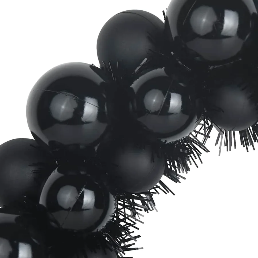 Couronnes de Boules de Noël 2 pcs Noir 33 x 33 x 7 cm - 6