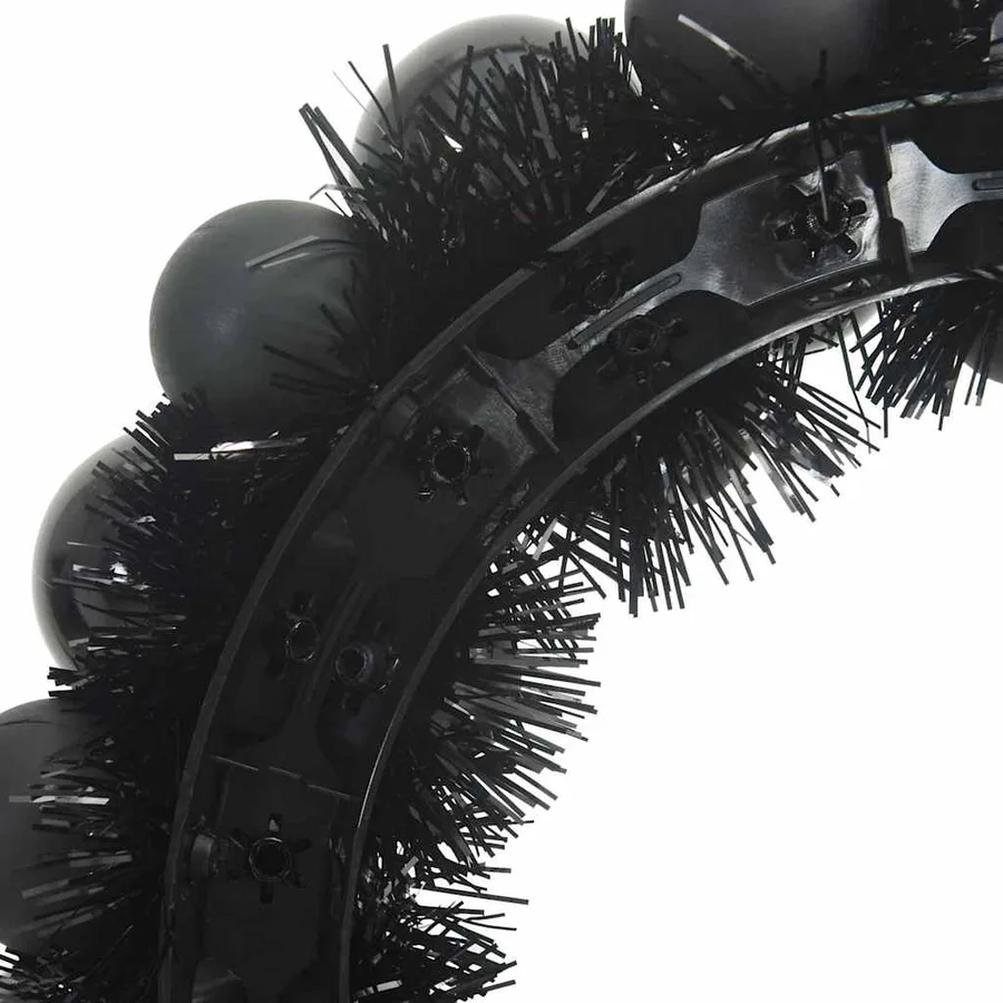 Couronnes de Boules de Noël 2 pcs Noir 33 x 33 x 7 cm - 7