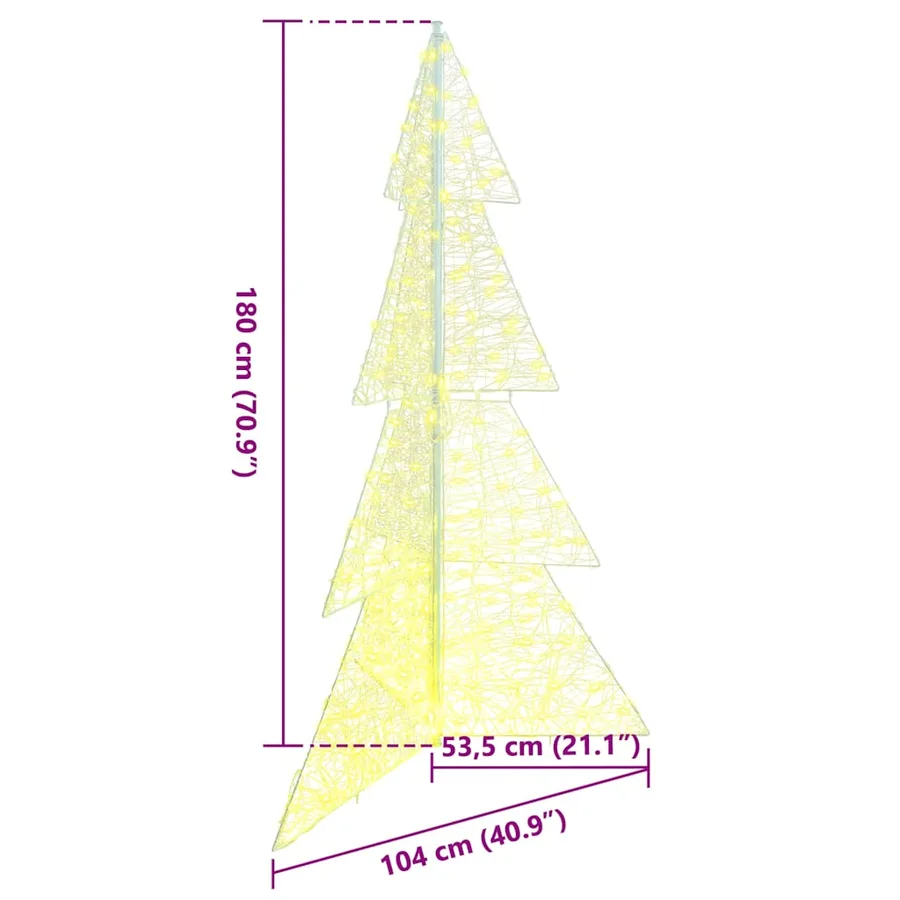 Sapin de Noël avec 240 LED Blanc chaud 180 cm Acrylique - 10