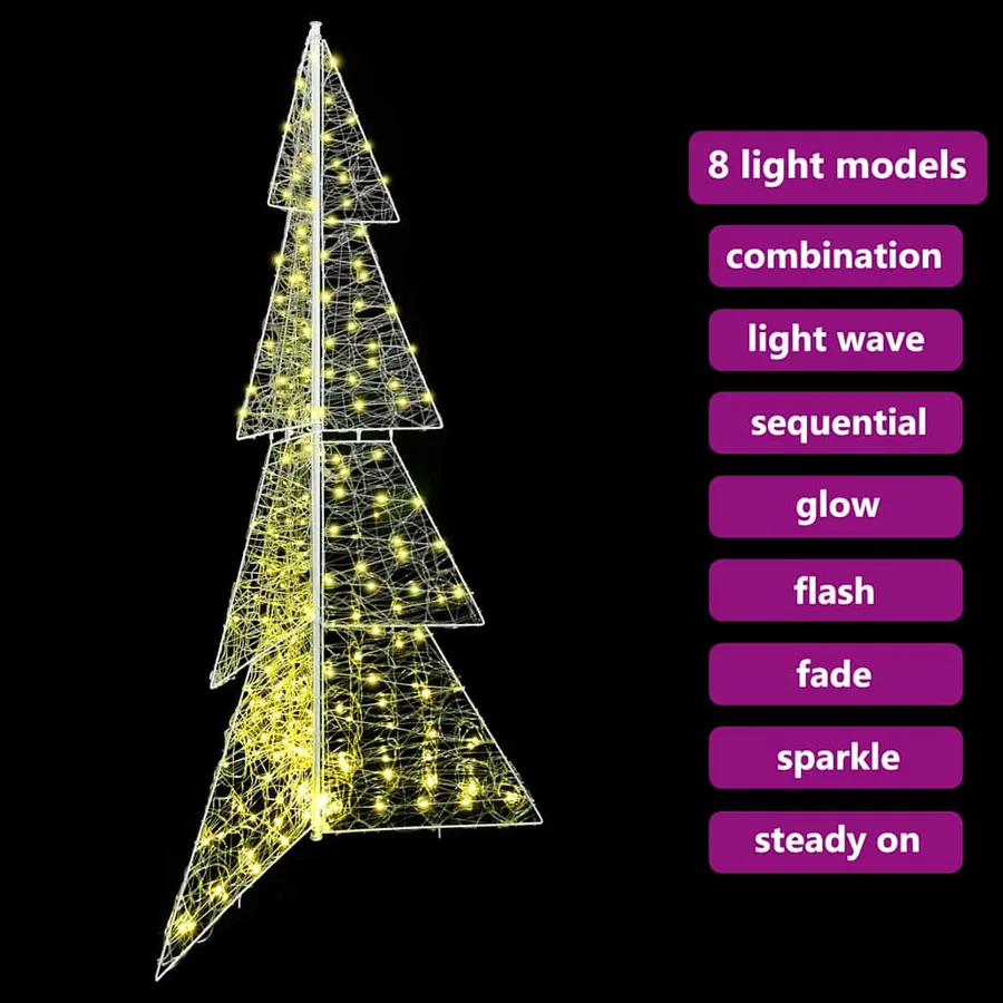 Sapin de Noël avec 240 LED Blanc chaud 180 cm Acrylique - 9