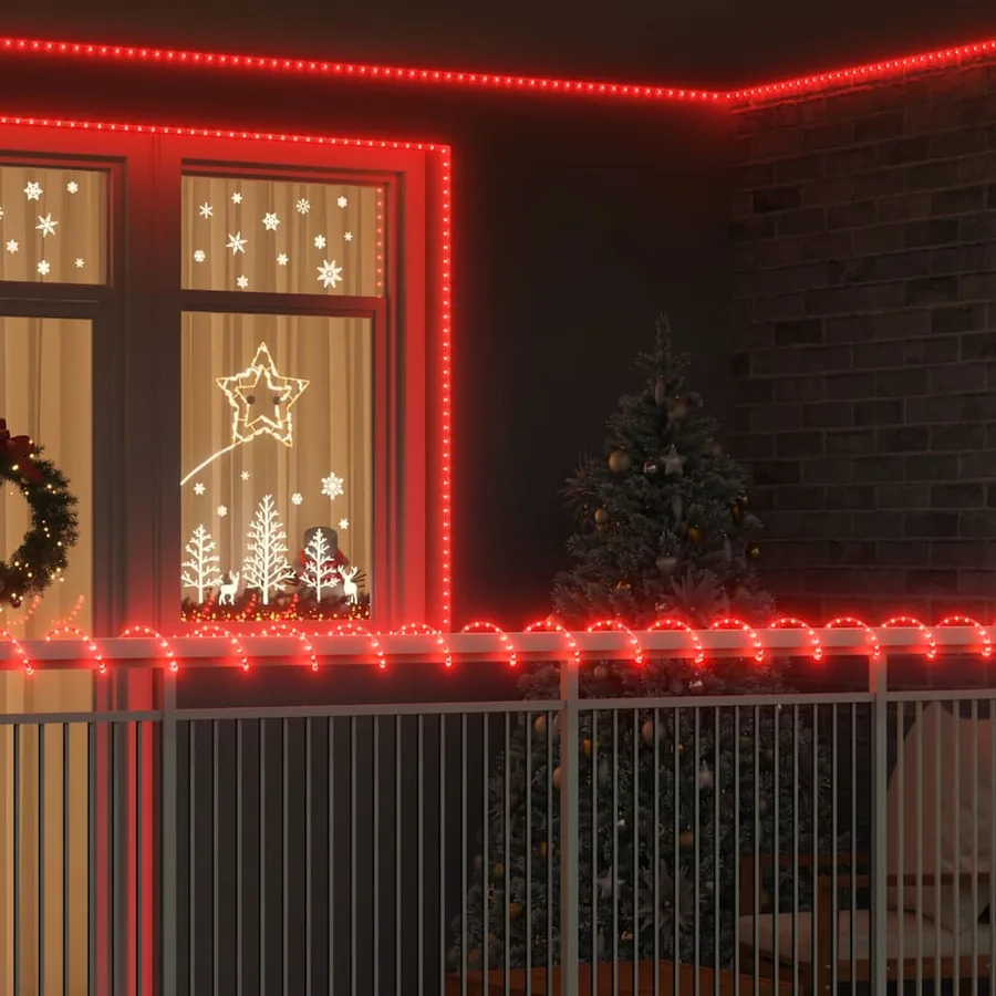 Lumière en corde avec 2400 LED Rouge 100 m PVC