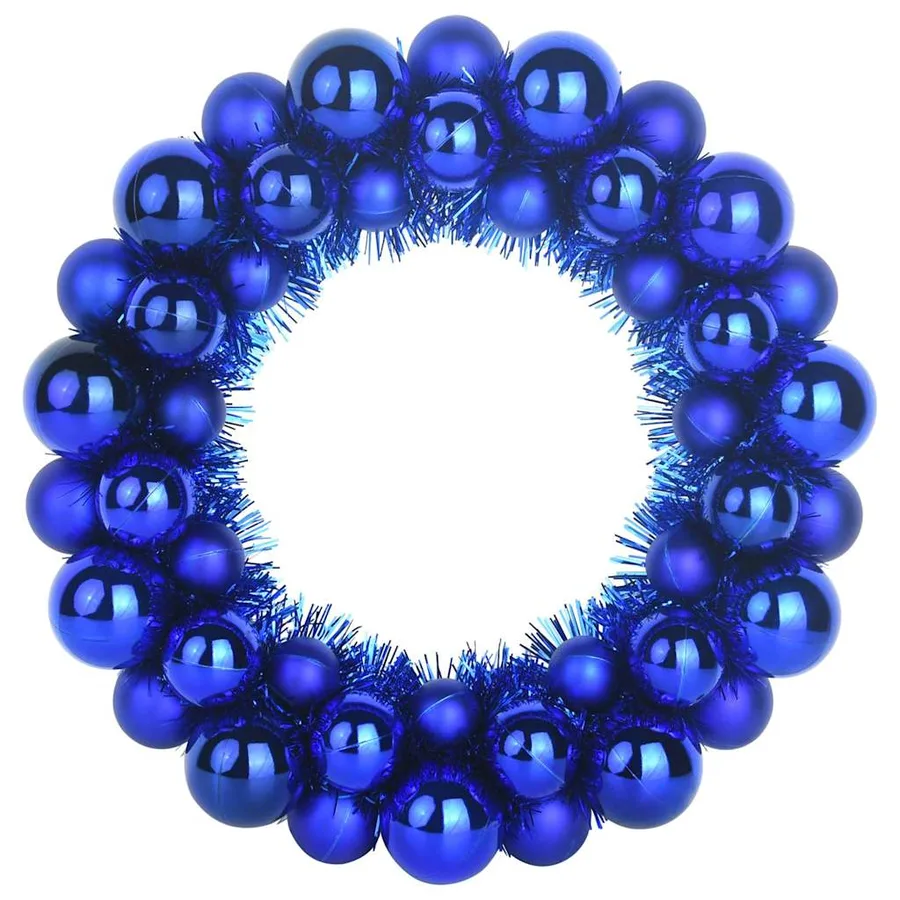 Couronnes de Boules de Noël 2 pcs Bleu 33 x 33 x 7 cm - 4