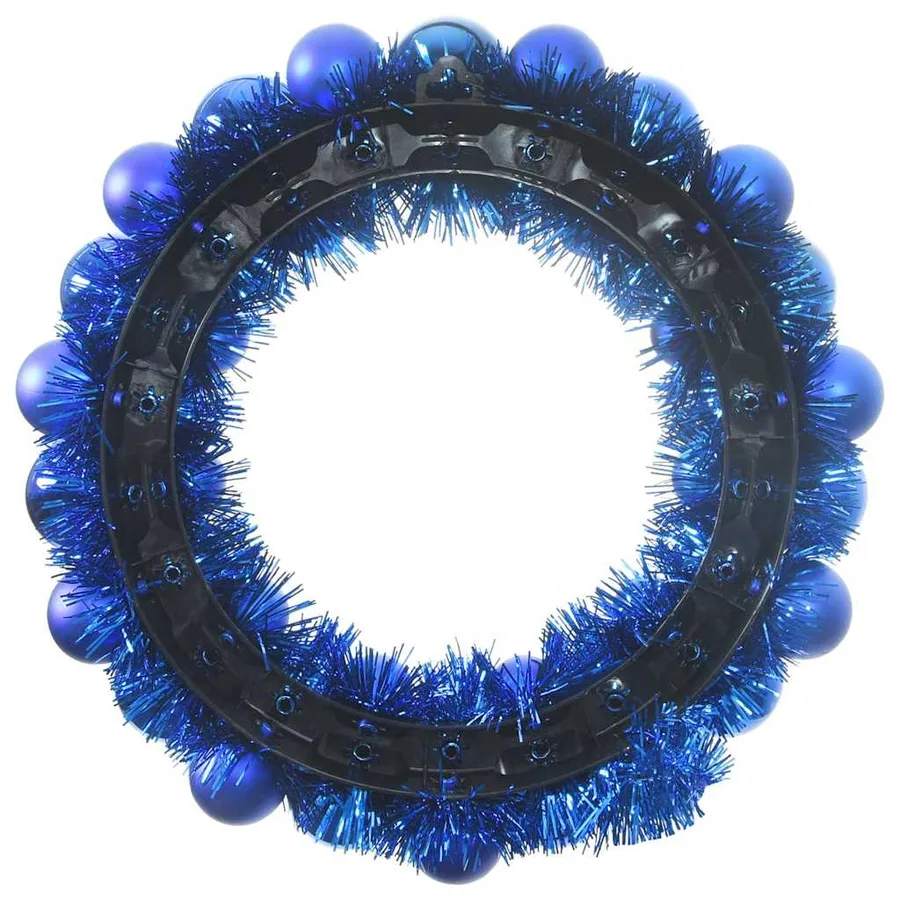 Couronnes de Boules de Noël 2 pcs Bleu 33 x 33 x 7 cm - 5