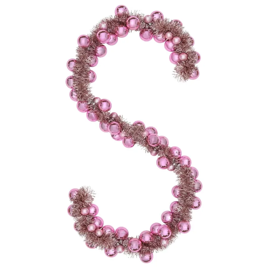 Guirlande de Boules de Noël Rose 186 cm Polystyrène - 2