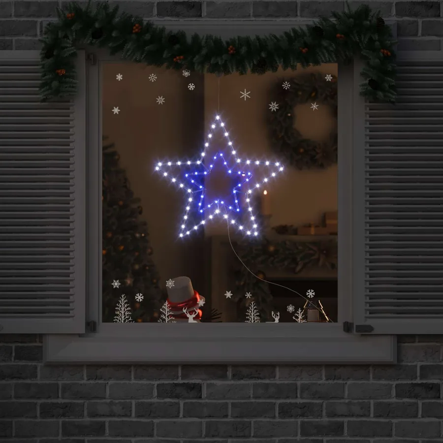 Étoile de Noël avec 72 LED Blanc Froid 51,5 x 50 x 0,65 cm Fer