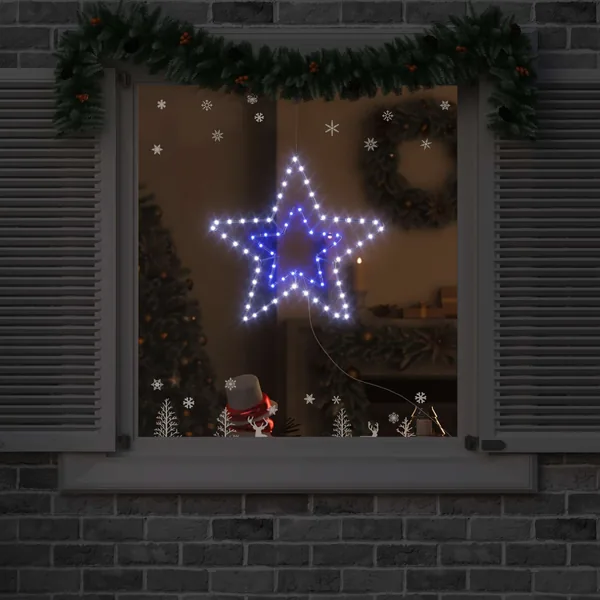 Étoile de Noël avec 72 LED Blanc Froid 51,5 x 50 x 0,65 cm Fer
