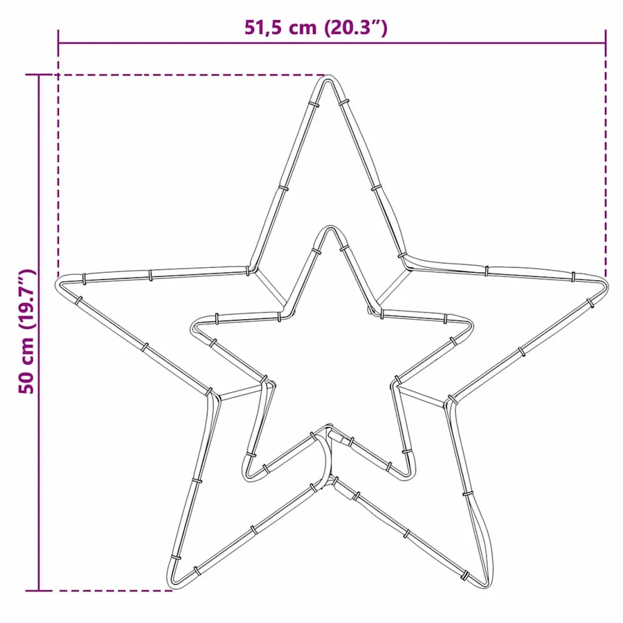 Étoile de Noël avec 72 LED Blanc Froid 51,5 x 50 x 0,65 cm Fer - 11