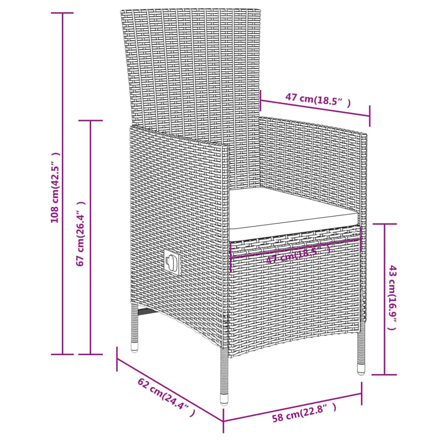 Ensemble à manger de jardin avec coussins 3 pcs Beige - 8