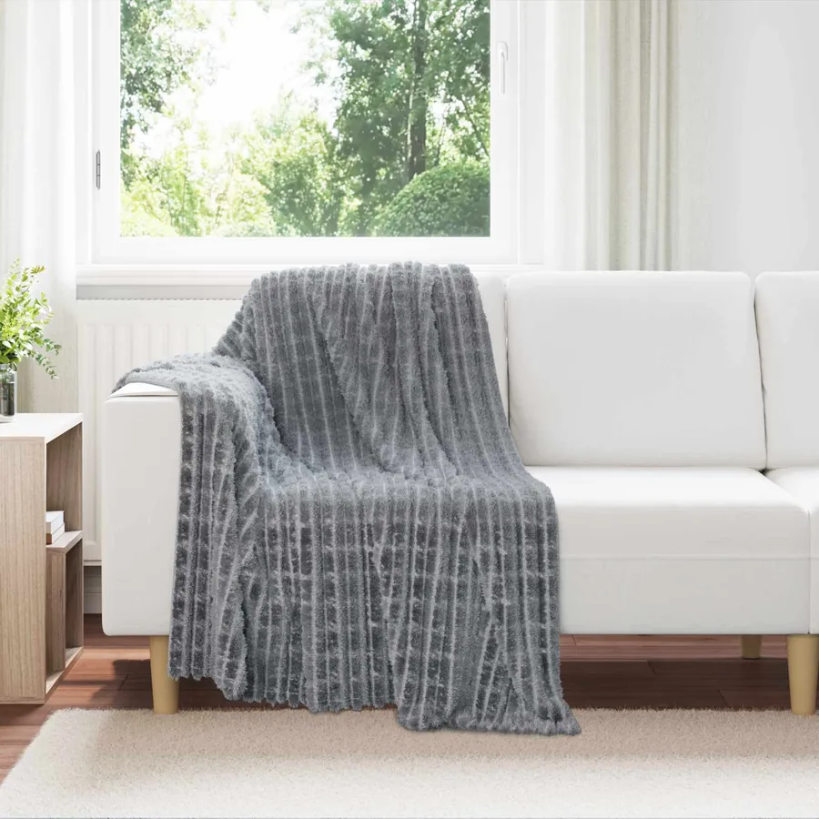 Jeté Gris foncé 150 x 130 cm Toison