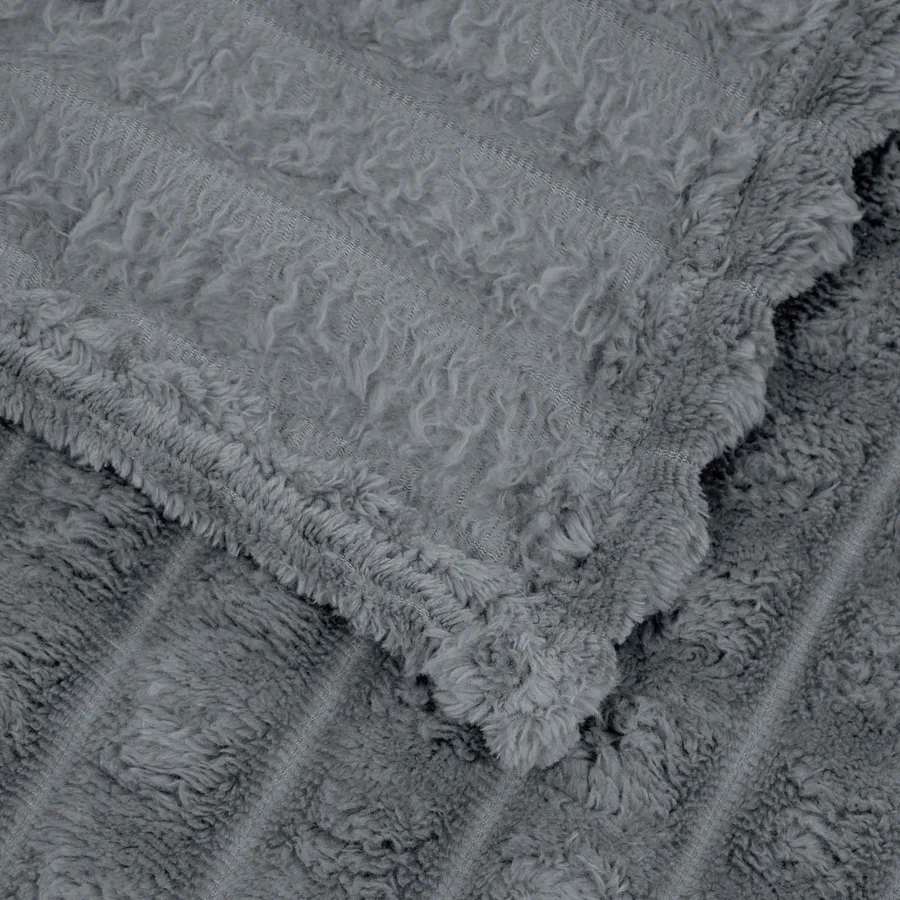 Jeté Gris foncé 150 x 130 cm Toison - 5