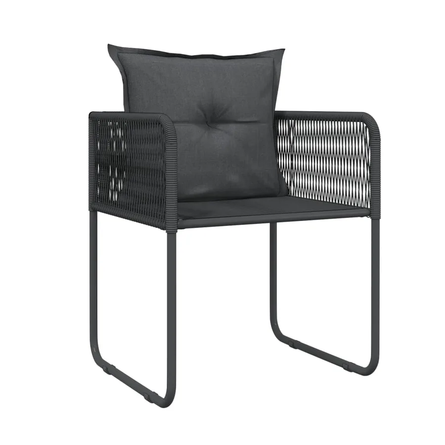 Ensemble à manger de jardin 3 pcs Noir - 5