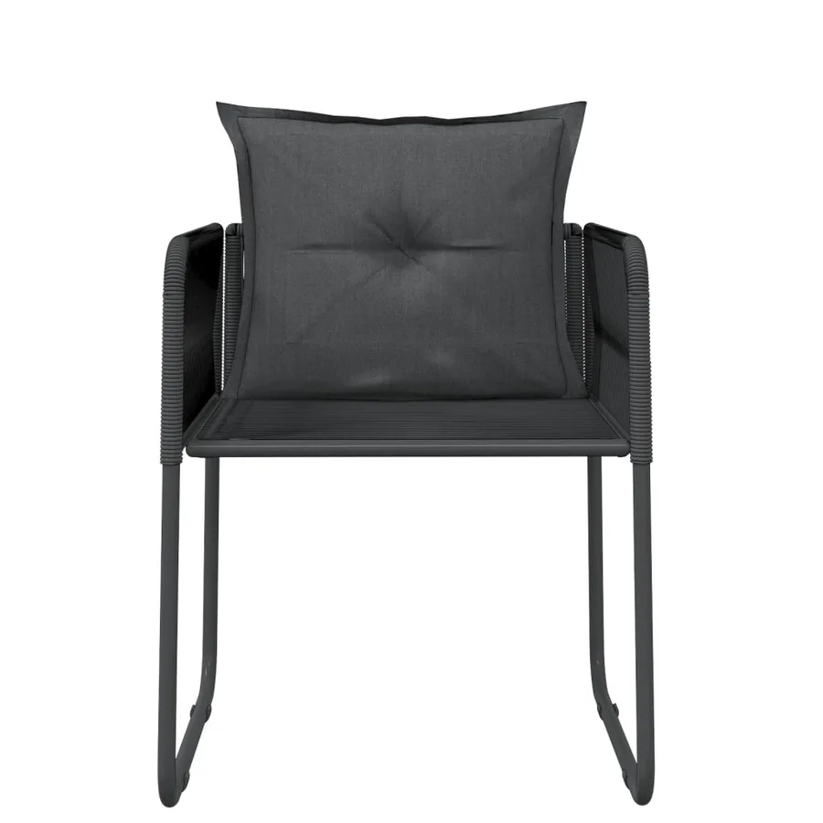 Ensemble à manger de jardin 3 pcs Noir - 6