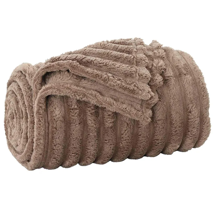 Jeté Camel 150 x 130 cm Toison - 2