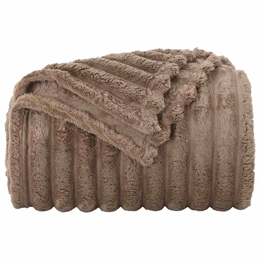 Jeté Camel 150 x 130 cm Toison - 4