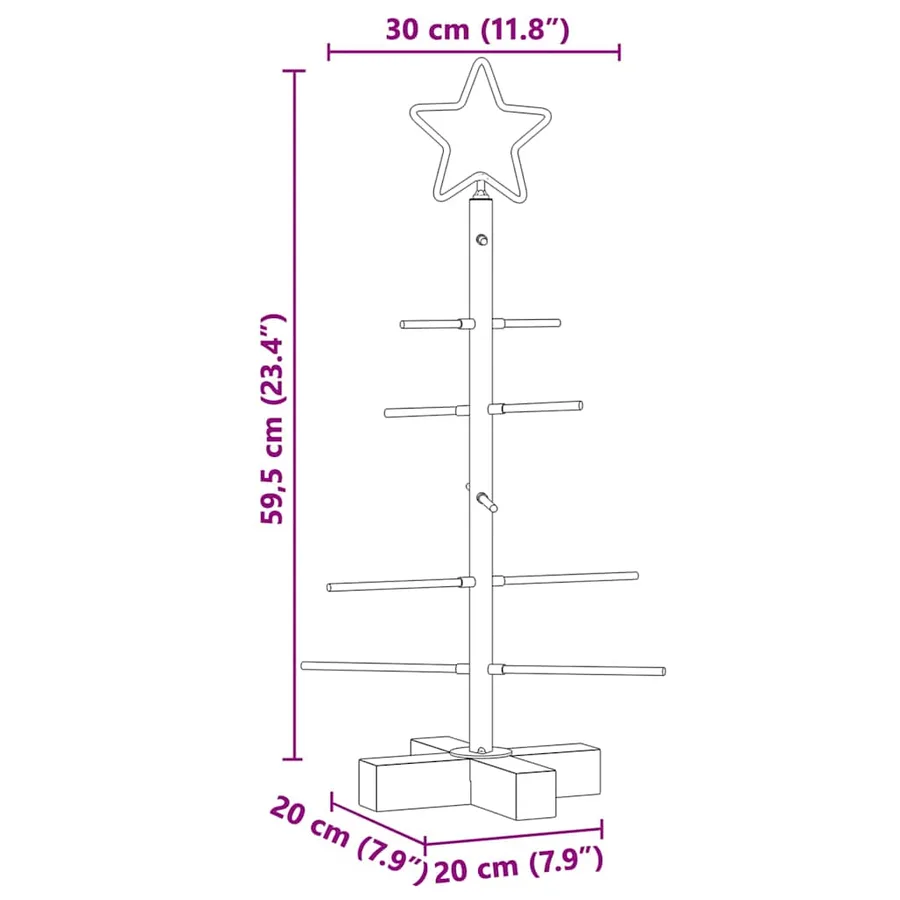 Arbre de Noël en métal Noir 59,5 cm Acier peint par poudre - 9