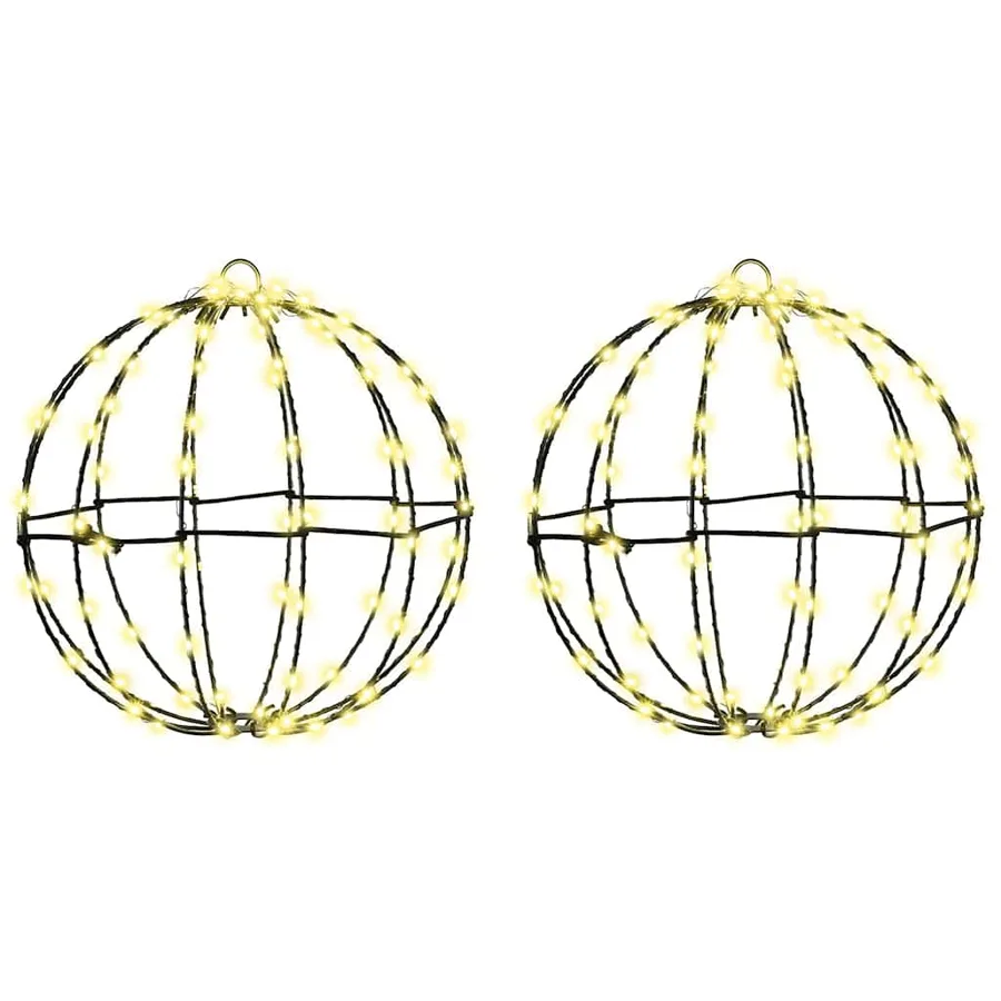 Boule avec 192 LED 2 pcs Blanc chaud 30 x 30 x 32 cm Métal - 2