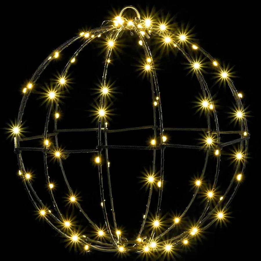 Boule avec 192 LED 2 pcs Blanc chaud 30 x 30 x 32 cm Métal - 5