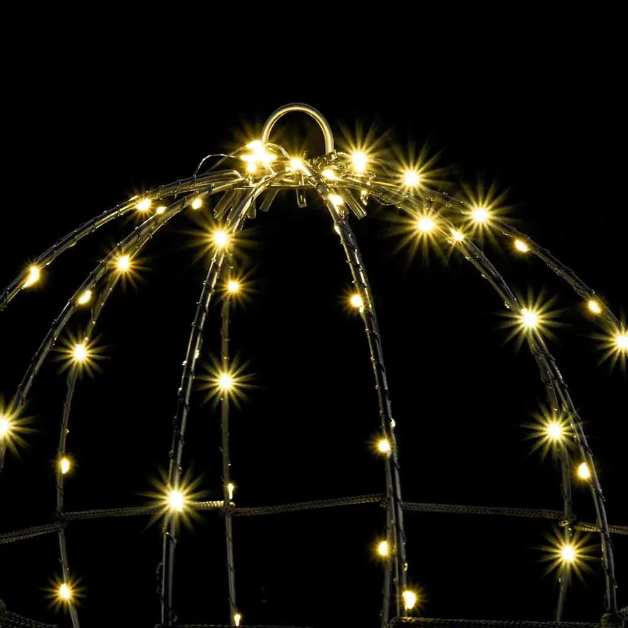 Boule avec 192 LED 2 pcs Blanc chaud 30 x 30 x 32 cm Métal - 7