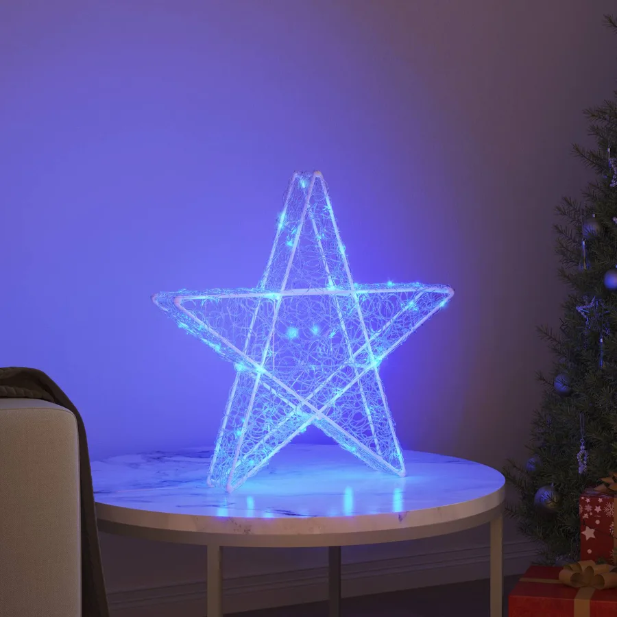 Étoile en 3D avec 50 LED Bleu 55 x 53,5 x 10 cm Acrylique - 3