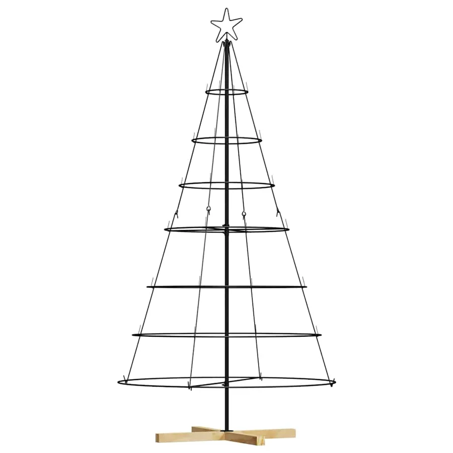 Arbre en cône de Noël avec support Noir 180,5 cm Acier - 2