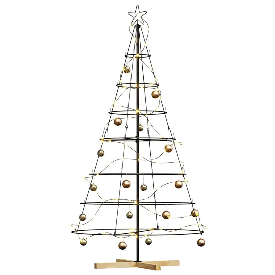 Arbre en cône de Noël avec support Noir 180,5 cm Acier - 3