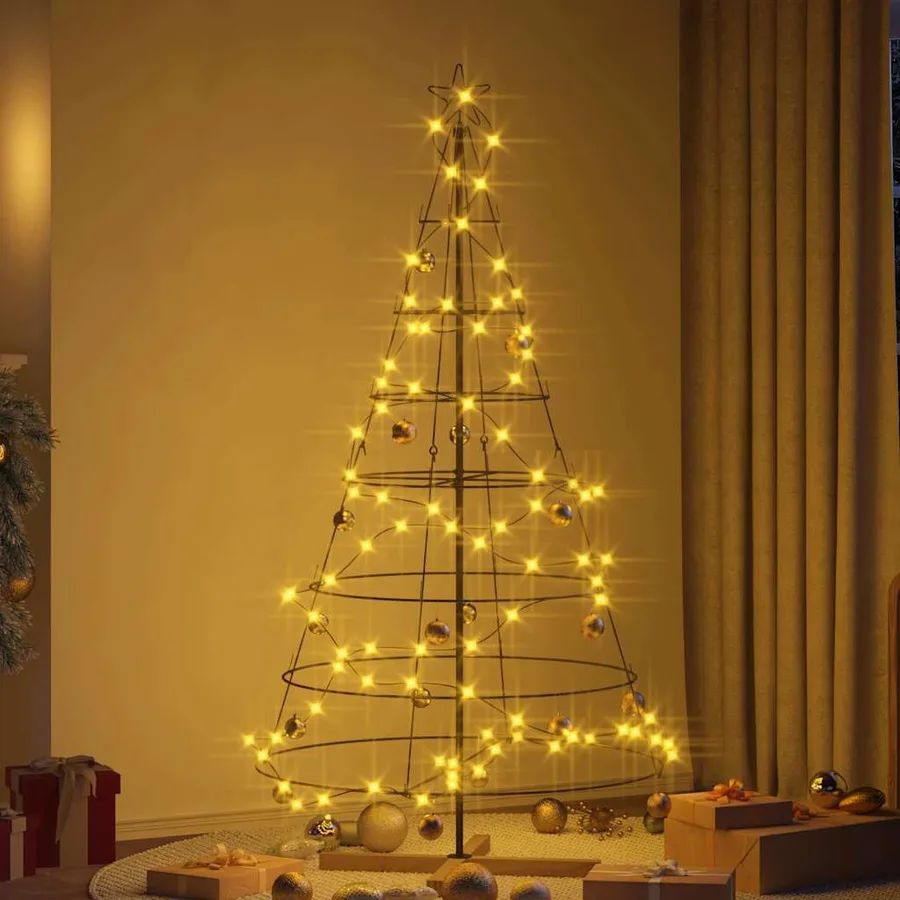 Arbre en cône de Noël avec support Noir 180,5 cm Acier - 4