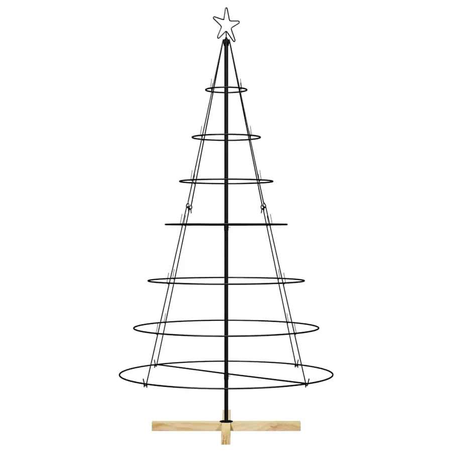 Arbre en cône de Noël avec support Noir 180,5 cm Acier - 6