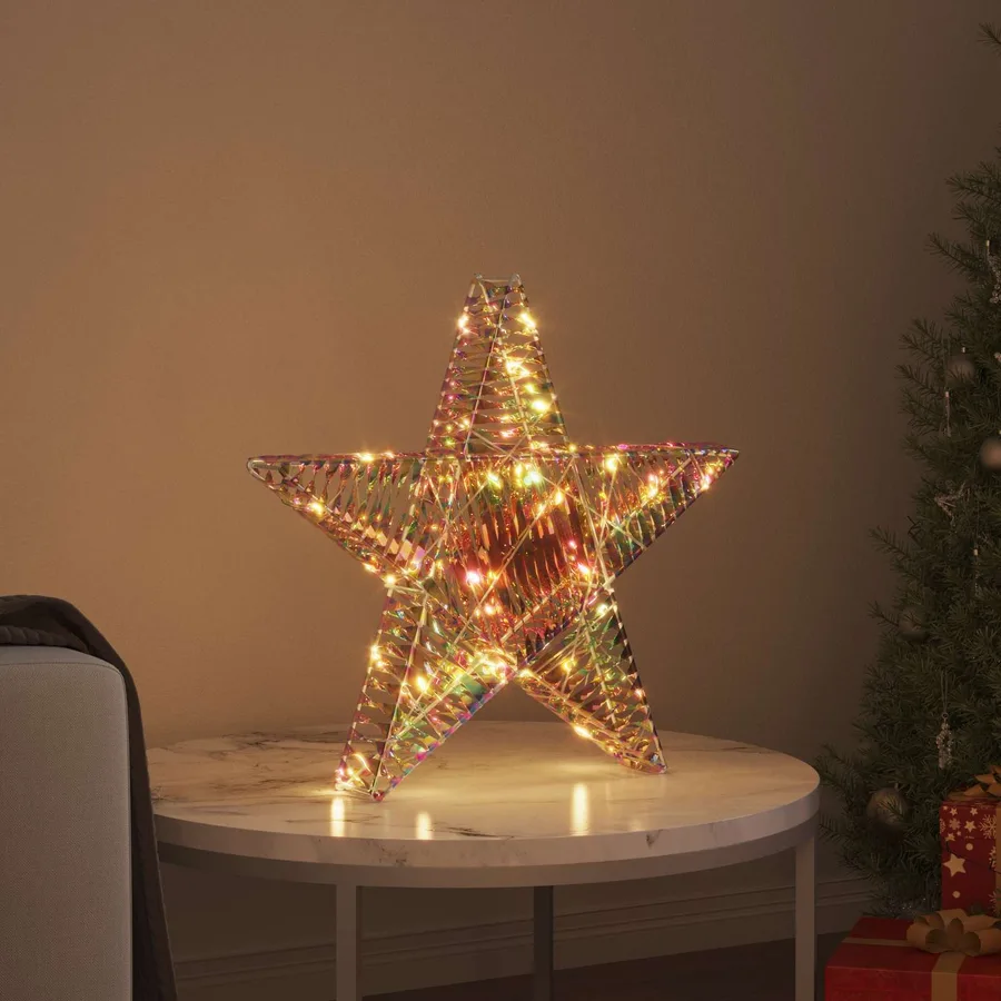 Étoile en 3D avec 50 LED Blanc chaud 55 x 52.5 x 9 cm PET - 3