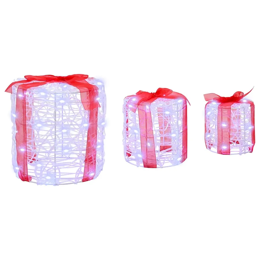 Décoration de boîte cadeau 3 pcs Blanc froid 20 x 20 x 21 cm - 4