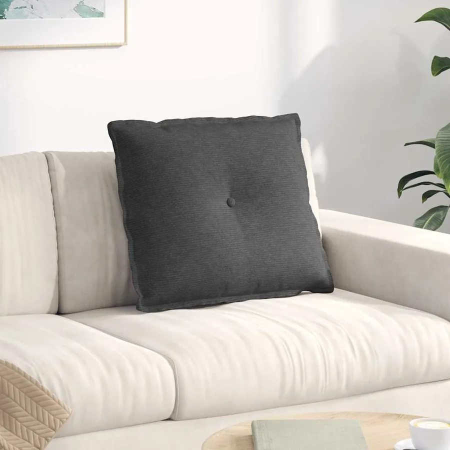 Coussin de Dos Gris foncé 60 x 50 cm Tissu en velours côtelé