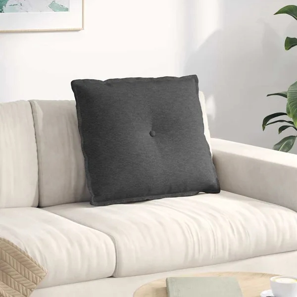 Coussin de Dos Gris foncé 60 x 50 cm Tissu en velours côtelé