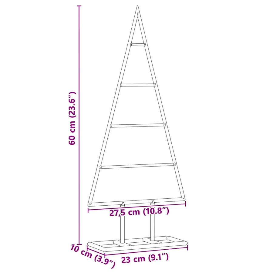 Arbre de Noël en métal Doré 60 cm Acier peint par poudre - 9
