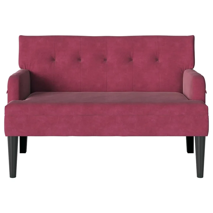 Banc Chesterfield Bordeaux 112 x 65,5 x 75 cm Velours - 4